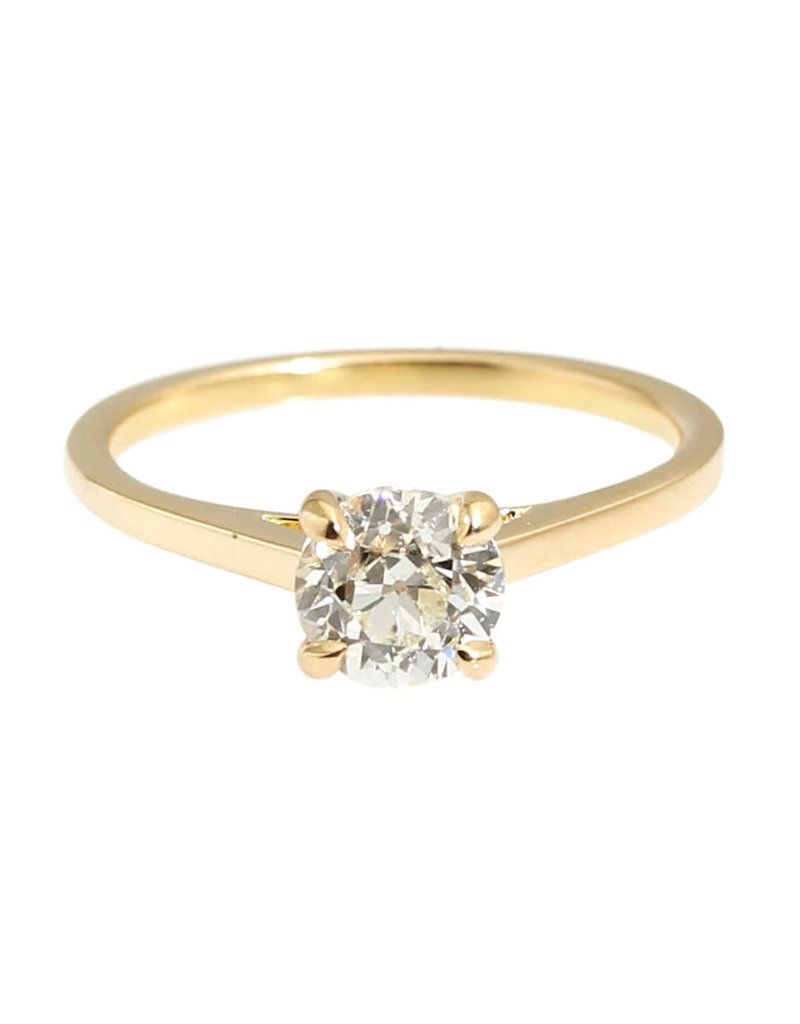 Nick Engel Apex Ring with White Diamond in 18k Yellow Gold