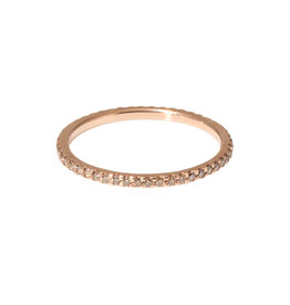 Micro Pave Eternity Band with Cognac Diamonds in 14k Rose Gold