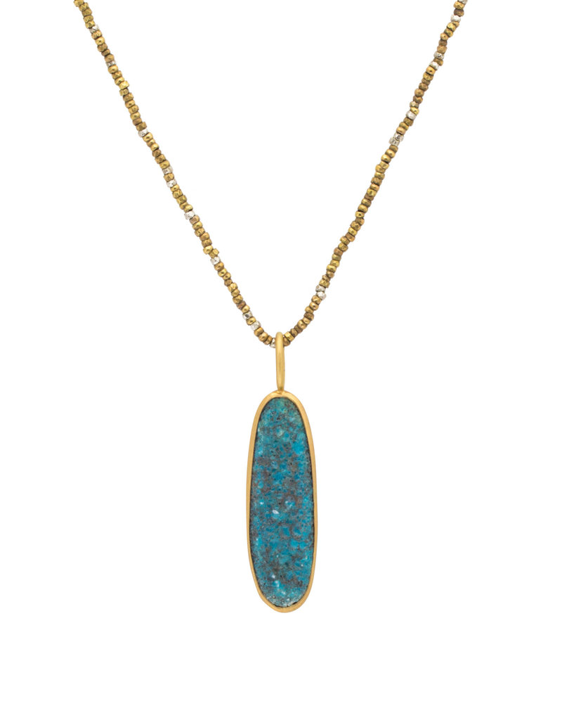 Moonscape Enamel Pendant in 18k Yellow Gold