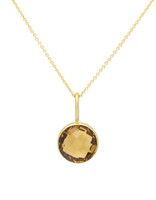 Rose Cut Round Citrine Pendant in 18k Yellow Gold