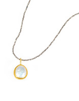 Small Loave Cultured Pearl Pendant  in 22k Gold