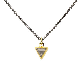 Sam Woehrmann Grey Diamond Triangle Pendant in Silver, 18k & 22k Gold