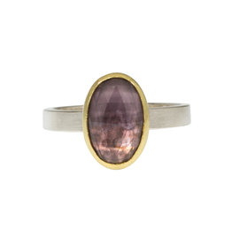 Sam Woehrmann Oval Rose Cut Purple Spinel Ring in Silver & 22k Gold