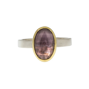 Sam Woehrmann Oval Rose Cut Purple Spinel Ring in Silver & 22k Gold