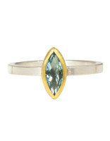 Sam Woehrmann Marquis Aqua Ring in Silver & 22k Gold