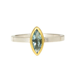 Sam Woehrmann Marquis Aqua Ring in Silver & 22k Gold