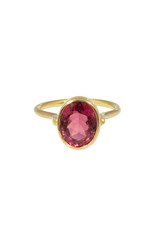 Oval Pink Tourmaline Ring in 20k & 22k Gold