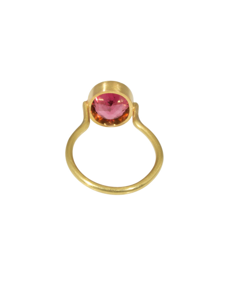 Oval Pink Tourmaline Ring in 20k & 22k Gold