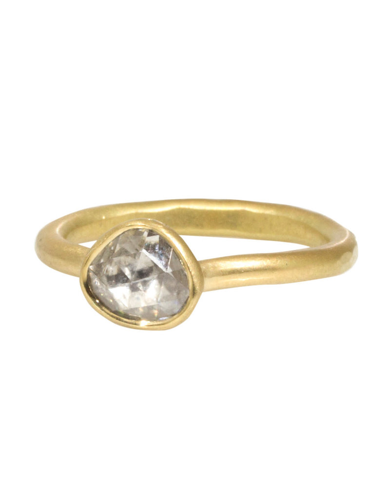 Antique Rose Cut Raised Setting in 18k Yellow Gold