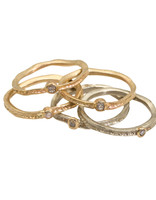 Ancient Path Stacking Ring with Diamond in 14k Gold