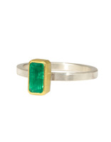 Sam Woehrmann Emerald Rectangle Ring in Silver & 22k Gold