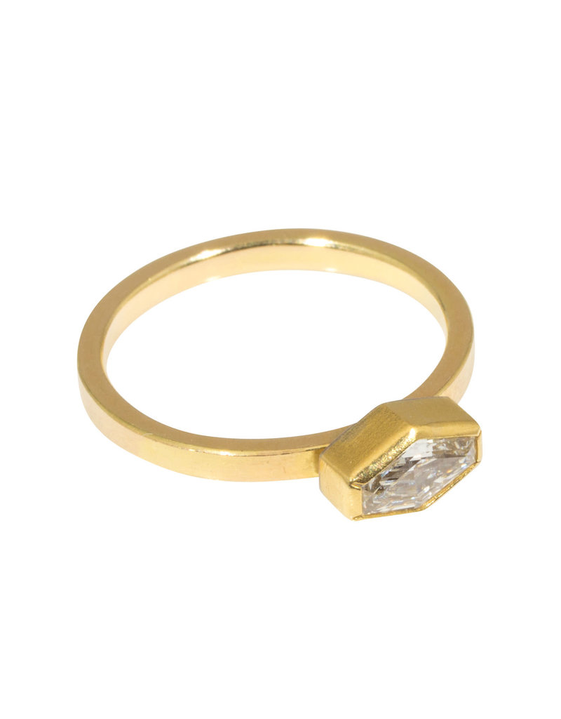 Sam Woehrmann East West Diamond Hexagon Ring in 22k & 18k Gold