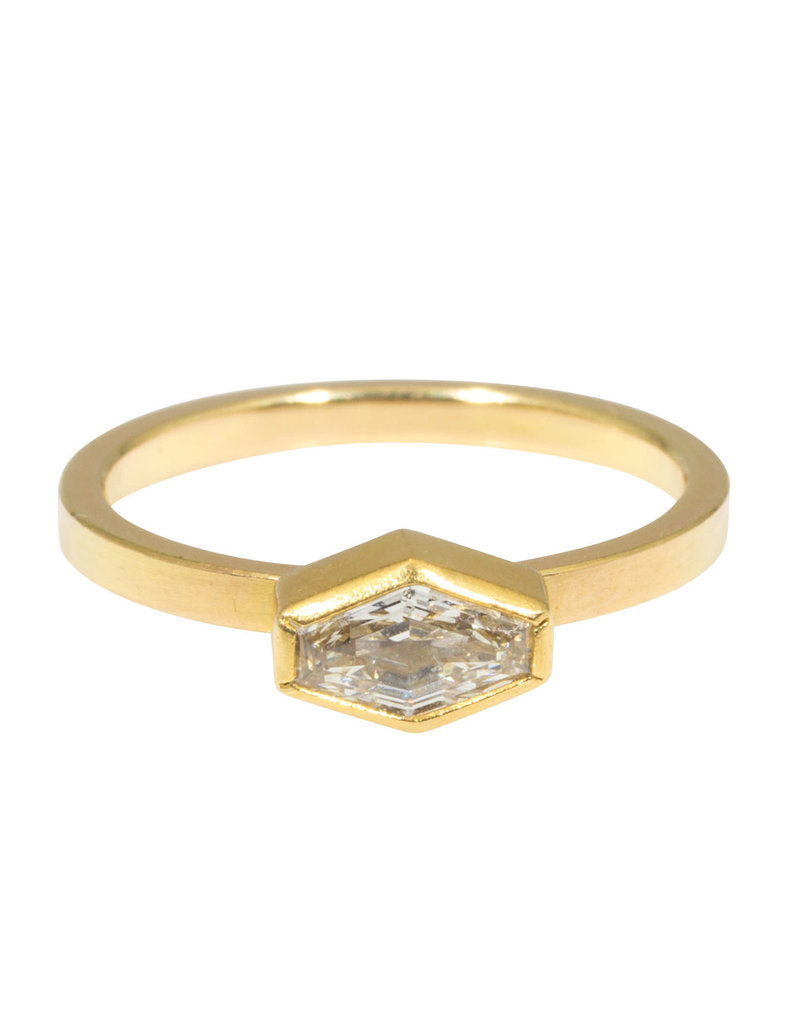 Sam Woehrmann East West Diamond Hexagon Ring in 22k & 18k Gold