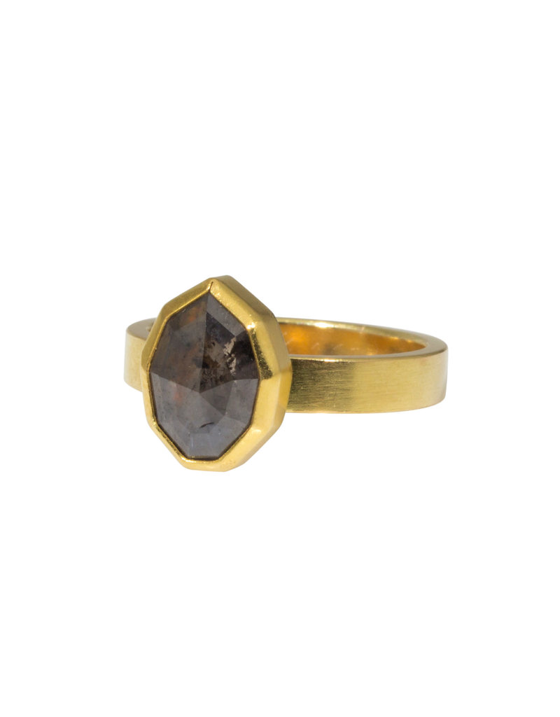 Sam Woehrmann Grey Diamond Geo-Pear Ring in 18k & 22k Gold