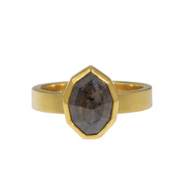 Sam Woehrmann Grey Diamond Geo-Pear Ring in 18k & 22k Gold