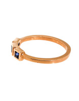 Three Blue Sapphire Ring in 18k Rose Gold