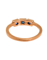 Three Blue Sapphire Ring in 18k Rose Gold