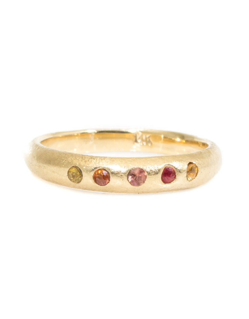Honey Moon Band with Caramel Sapphires in 14k Gold