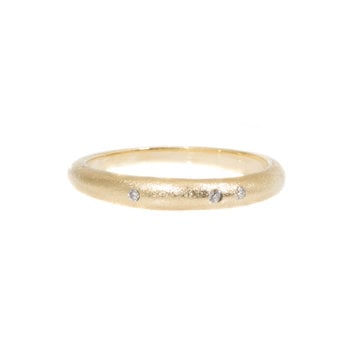 Honey Moon Wedding Band with Diamonds in 14k Gold