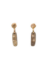 Ancient Path Earrings with Diamonds in 14k Gold
