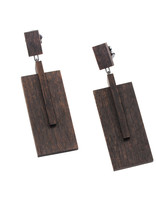Octavia Earrings in Brown Wood
