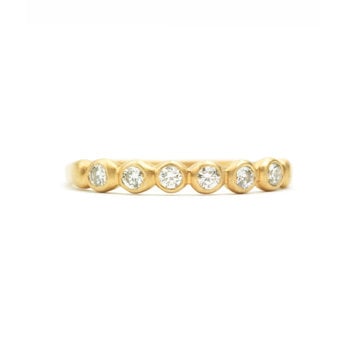 Marian Maurer Porch Skimmer Band with 2mm Diamonds in 18k Yellow Gold