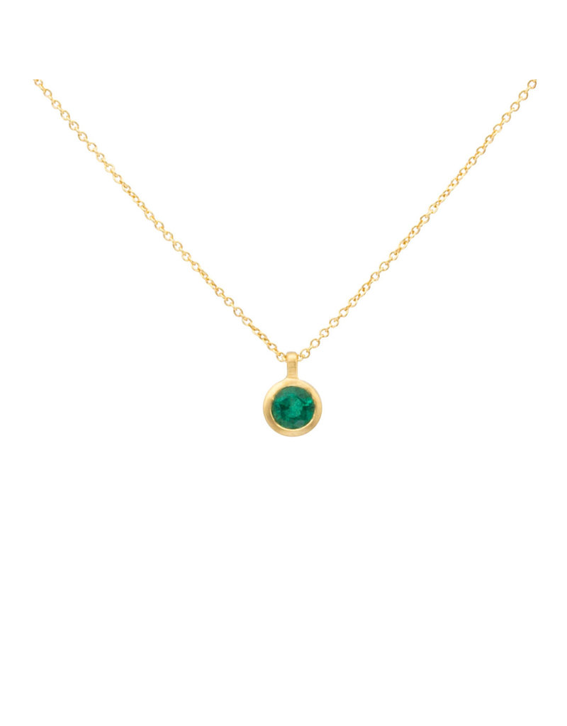 Marian Maurer Micro Emerald Pendant in 18k Yellow Gold