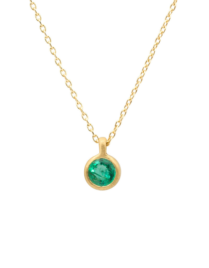 Marian Maurer Micro Emerald Pendant in 18k Yellow Gold