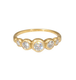 Marian Maurer Kima Ring with 5 Diamonds in 18k Yellow Gold