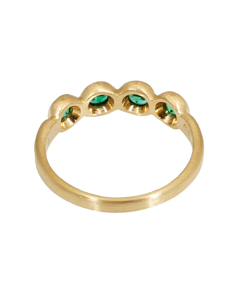 Marian Maurer Porch Skimmer Band with 3.7mm Emeralds in 18k Yellow Gold