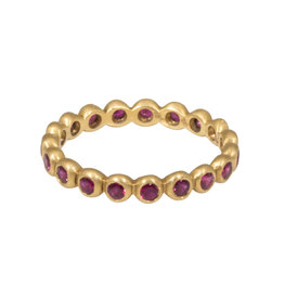 Marian Maurer Porch Band with 2mm Rubies in 18k Yellow Gold