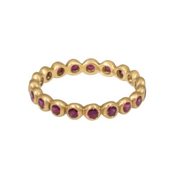 Marian Maurer Porch Band with 2mm Rubies in 18k Yellow Gold