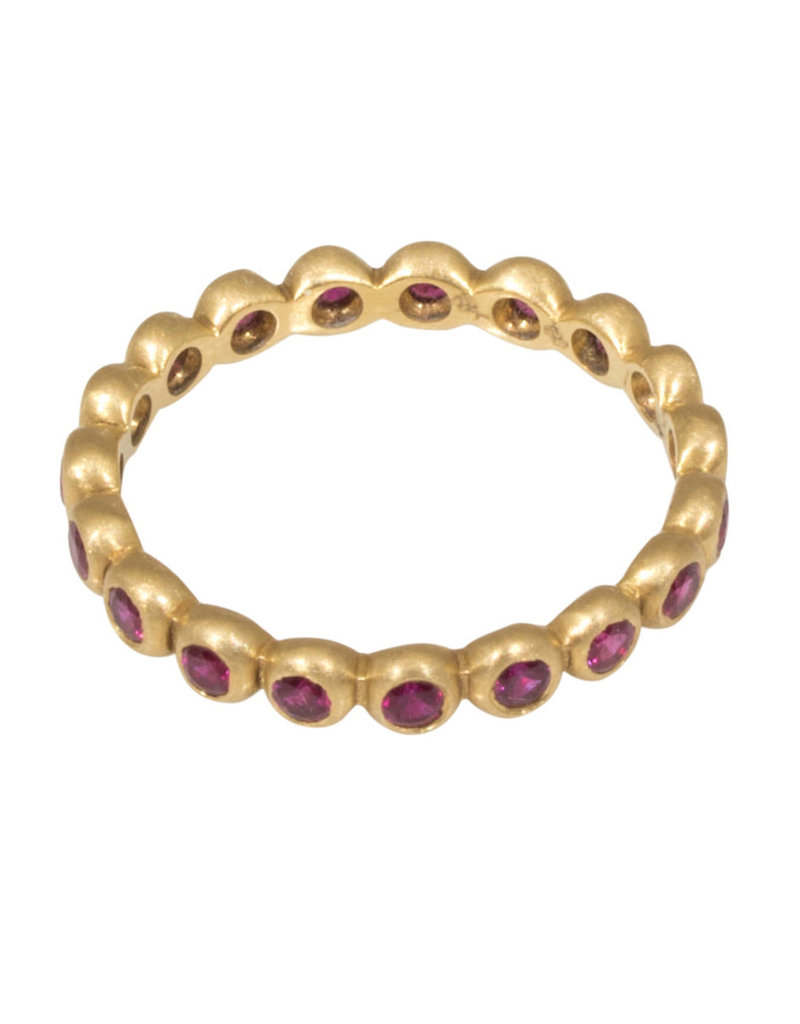 Marian Maurer Porch Band with 2mm Rubies in 18k Yellow Gold