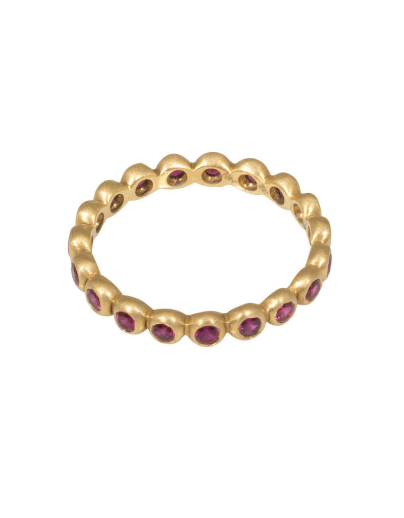 Marian Maurer Porch Band with 2mm Rubies in 18k Yellow Gold