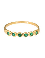 Marian Maurer Porch Skimmer Band with 2mm Emeralds in 18k Yellow Gold