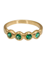 Marian Maurer Porch Skimmer Band with 3.7mm Emeralds in 18k Yellow Gold