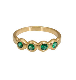 Marian Maurer Porch Skimmer Band with 3.7mm Emeralds in 18k Yellow Gold