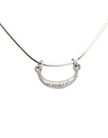 Shiny Moon Necklace with Diamonds in Silver & 10k Gold