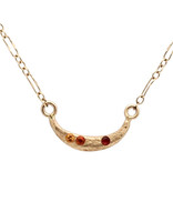 Honey Moon Necklace with Sapphires in 14k Yellow Gold
