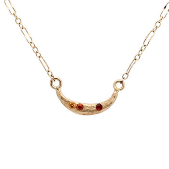 Honey Moon Necklace with Sapphires in 14k Yellow Gold