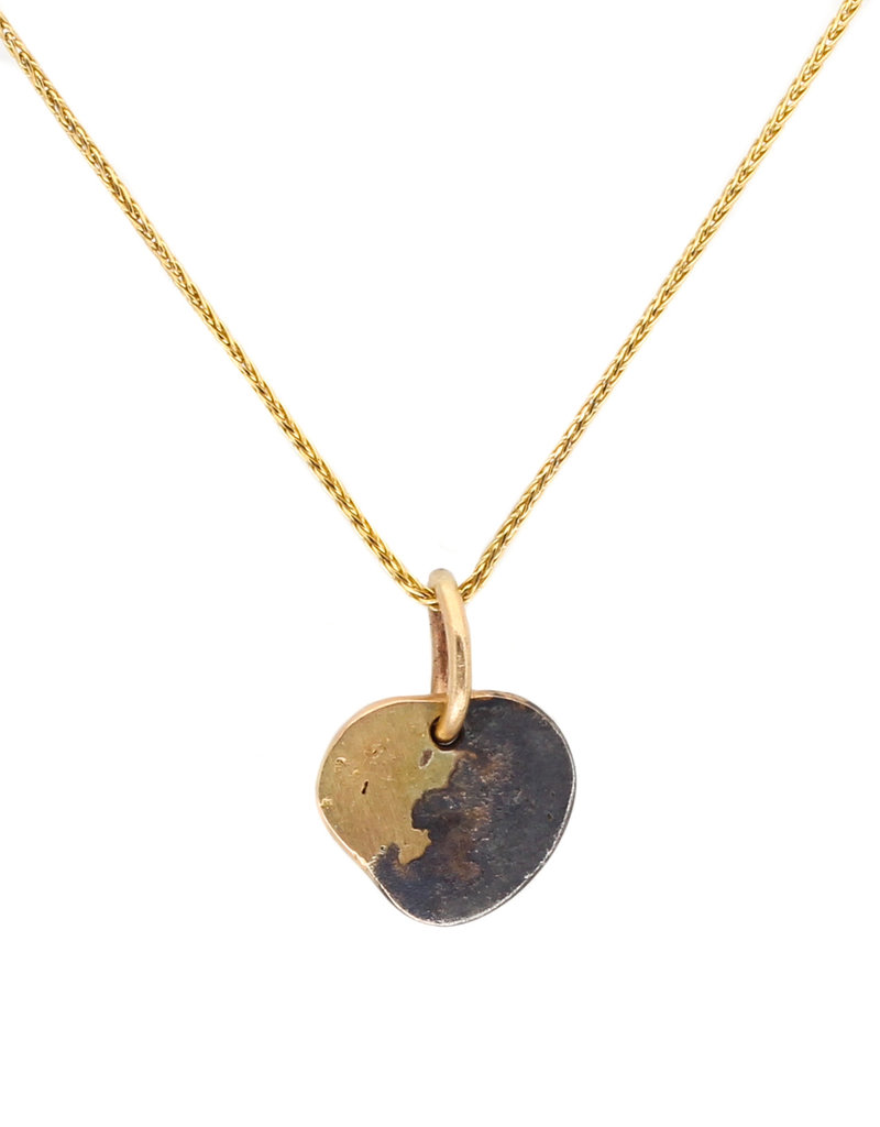 I Love My Capricorn Necklace in Shibuichi and 14k Gold with Sapphires