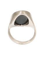 Octopus Intaglio Bloodstone Oval Ring in 14k White Gold