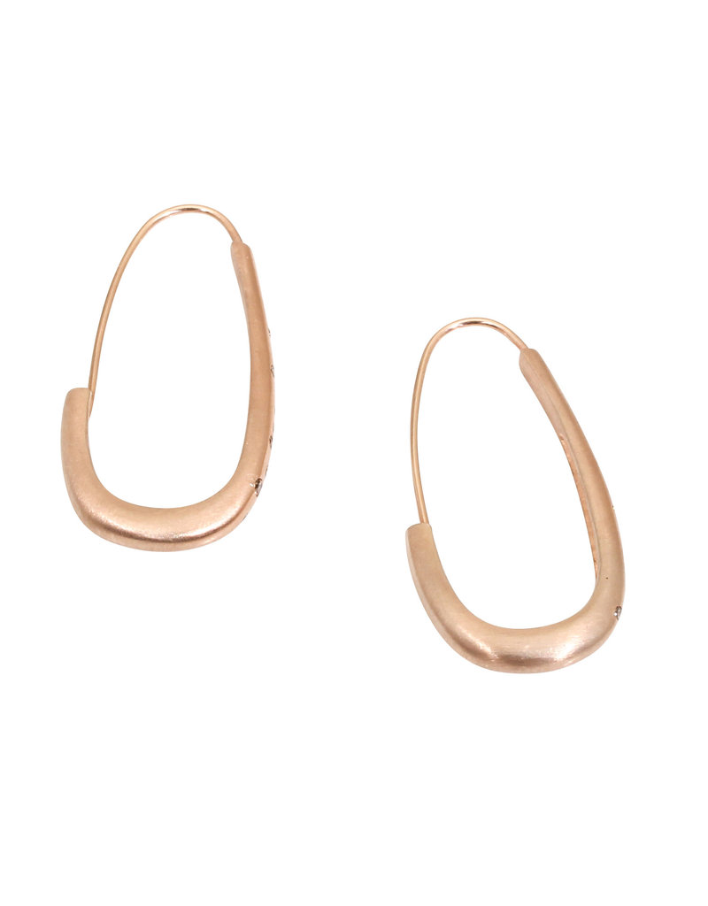Oval Katachi Hoop Earrings in 14k Rose Gold