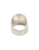 Flat Cuba Ring in Silver with White Sapphire