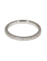 Architectural Half Eternity Band with White Diamonds in Platinum