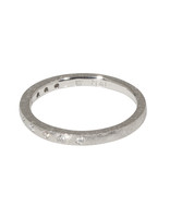 Architectural Half Eternity Band with White Diamonds in Platinum