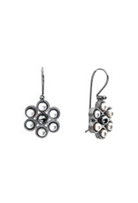 Flower Earring with Freshwater Pearls and Hematite