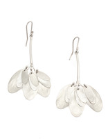 Oval Leaves Dangle Earrings in Silver