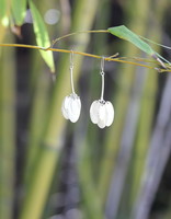 Oval Leaves Dangle Earrings in Silver