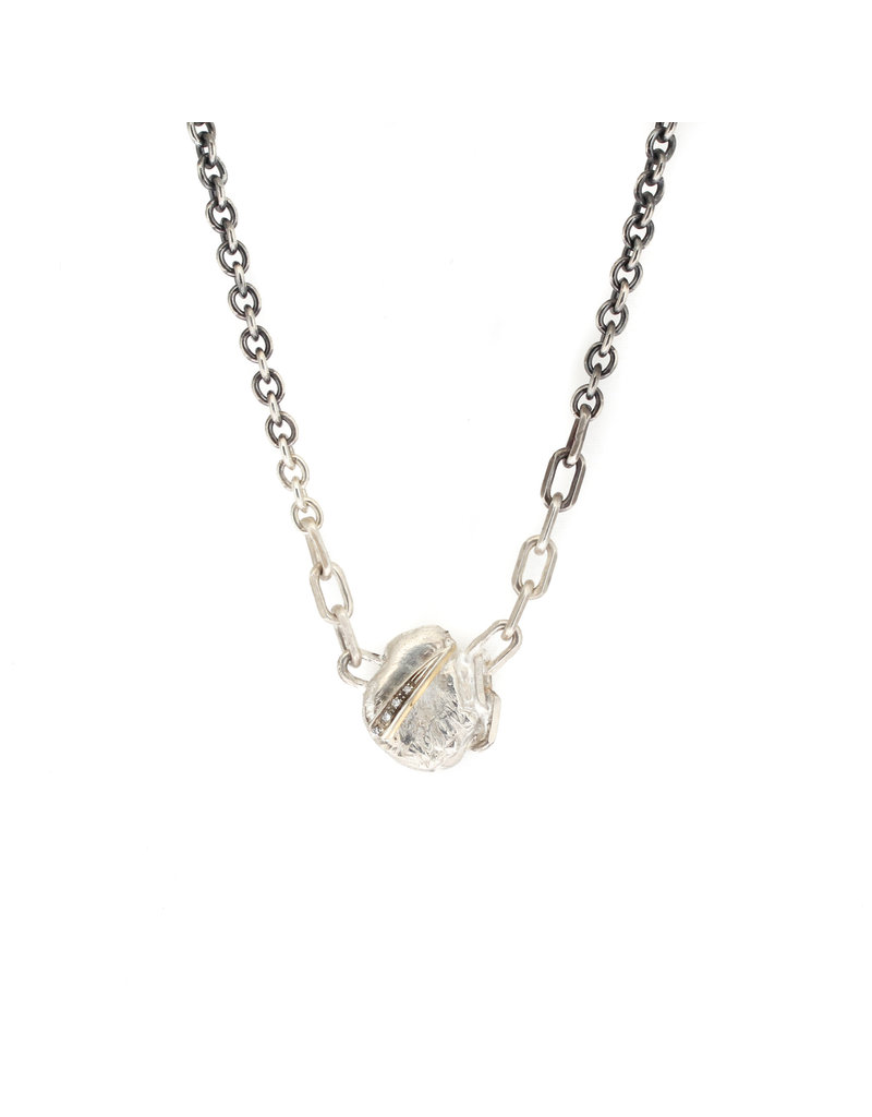 Controlled Outbursts Pendant in Silver & 14k Gold with Diamonds
